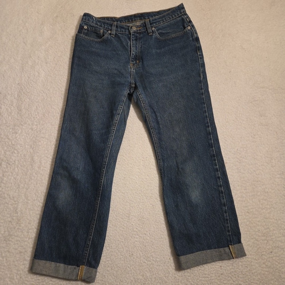 Polo Ralph Lauren Capri Cuffed Jeans Womens Size 8 Blue Medium Wash Denim